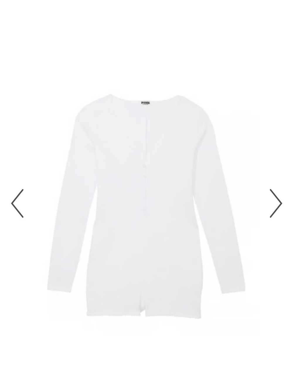 PINK Victoria's Secret White Long-Sleeve knit romper yoga pajama